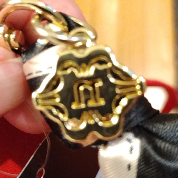 - - Nanette Lepore wild berry faux leather scarf and medallion crossbody - Picture 5 of 8